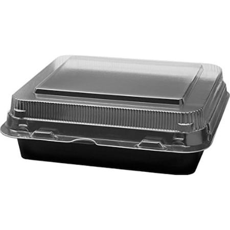 Easy-To-Organize SCC851611PS94 Hinged Polystyrene Plastic Container, Black EA2488911